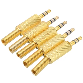 

Newest 3.5mm Male Audio Connector High Quality Male Coax Cable Audio Adapter 5pcs Plug Solders Connectors