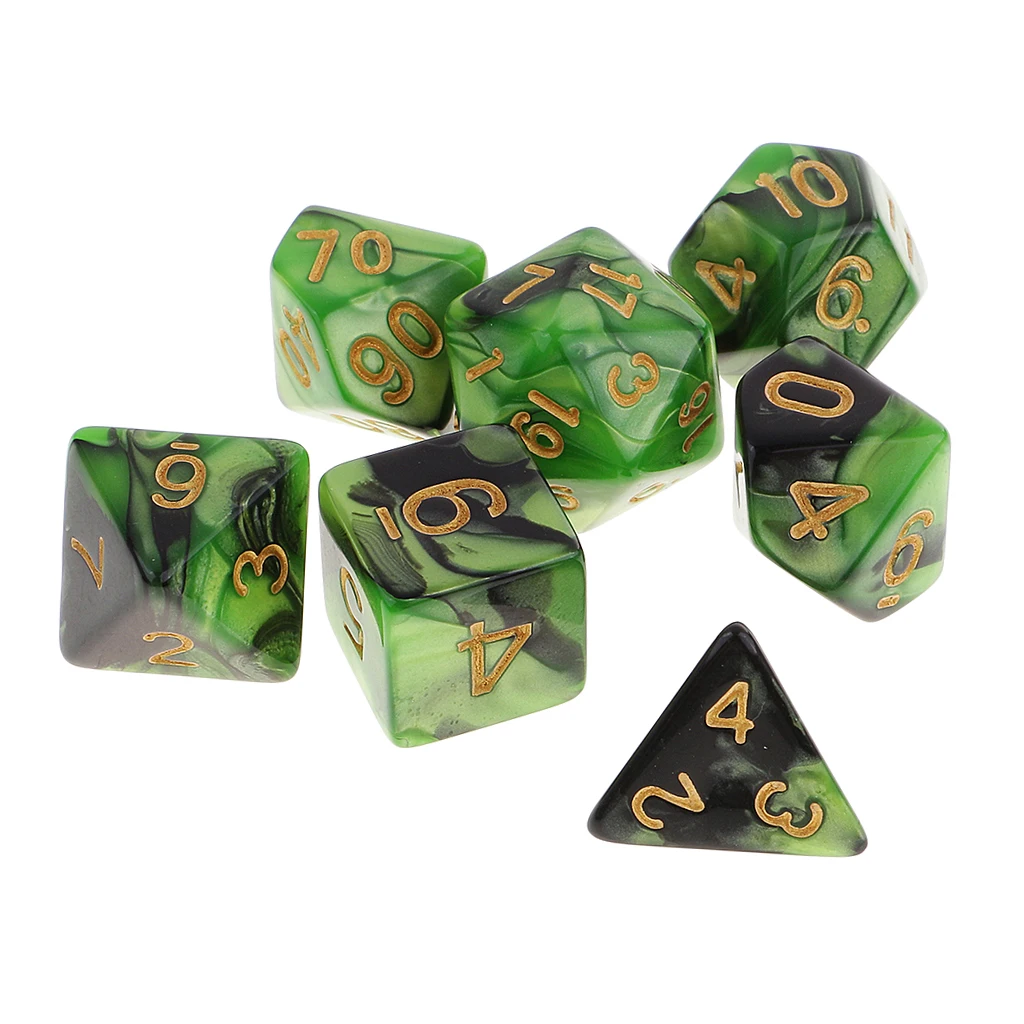 7Pcs Polyhedral Dice Double-Colors Polyhedral Game Dice for RPG Dungeons and Dragons DND RPG MTG D20 D12 D10 D8 D6 D4 Table Game
