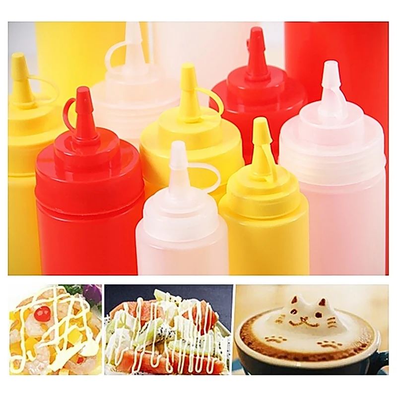 8 24 OZ Bottle Squeeze Dispenser Ketchup Condiment Mustard Sauce