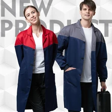 Унисекс Светоотражающая Рабочая длинная куртка хлопок защитная одежда средней длины Тренч рабочий халат для мужчин и женщин