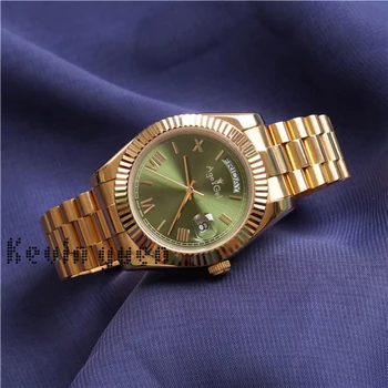 

DAYDATE Yellow Rose Gold Watch Men ClassicWatch Day Date President Automatic Mechanical Watches Mechanical Roma Black Green AAA+