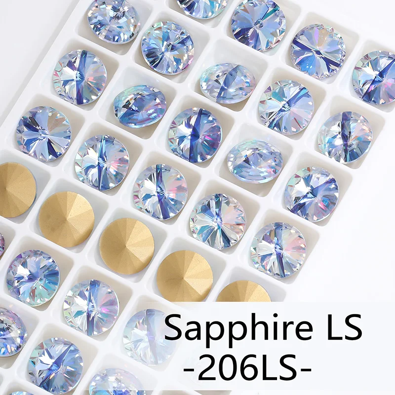 Blue Rose Mixed Round Crystal Glass Rhinestones for Craft and Clothing Decoration