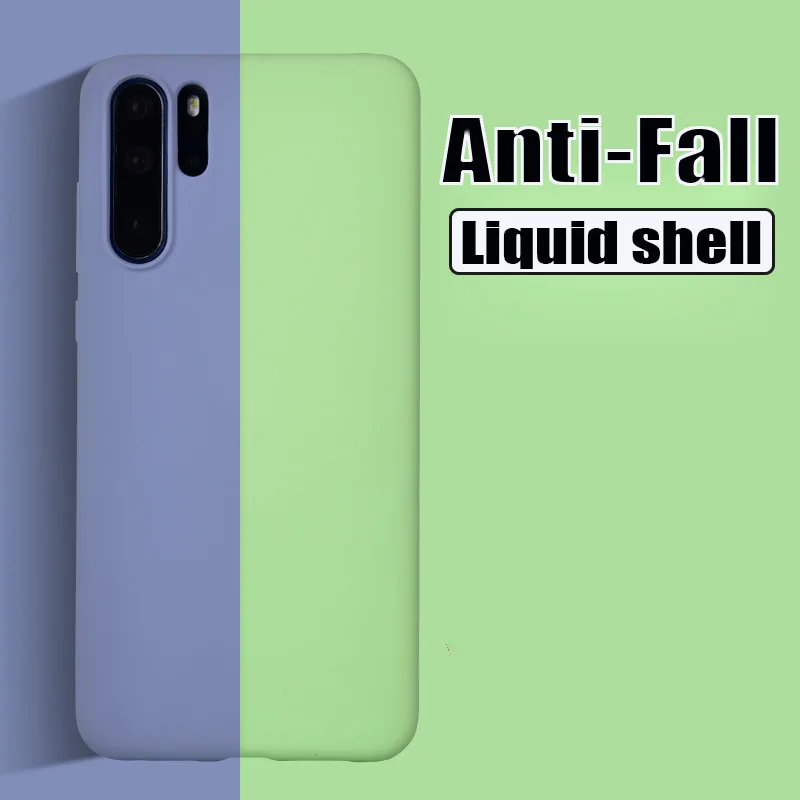 Luxury Liquid Silicone Bumper Case On The For Huawei P30 P20 Pro Soft TPU Back Cover Huawai Lite Shockproof |