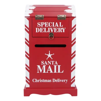 

1Pc Christmas Mailbox Shaped Adornment Art Crafts Mailbox Model Decoration (Red)