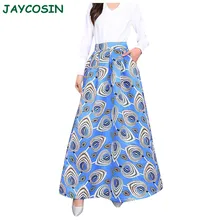 JAYCOSIN одежда для женщин с высокой талией тонкая А-силуэт длинная юбка Повседневная с цветочным принтом элегантная плиссированная юбка для женщин s Осень Зима 1106