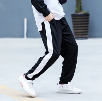 

Retail Sale Cotton Pants For 8 10 12 14 Years Old Boys Girls Sport Pants Jogging Sweatpants Kids Children Side Striped Trousers
