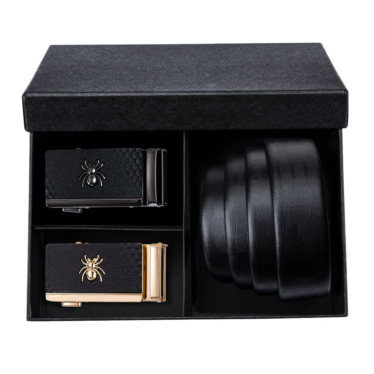 

Spider Belt for Men Genuine Leather Belt Slide Ratchet Buckle Gold Waist Strap Designer Gift Set for Birthday Party Barry.Wang