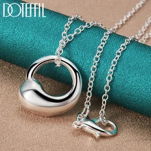 

DOTEFFIL 925 Sterling Silver 16-30 Inch Chain Water Droplets Pendant Necklace For Woman Man Wedding Engagement Jewelry