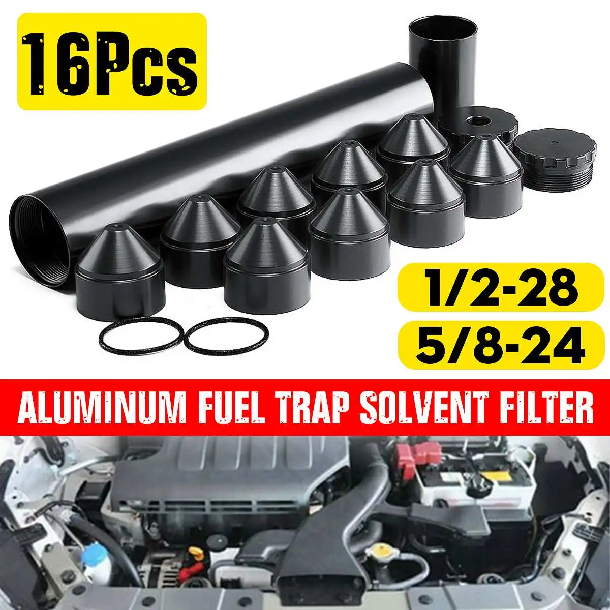 Skup Aluminium 16x1 2 28 + 5 8 24 zaślepka filtry paliwa pułapka rozpuszczalnik filtr samochodów filtry kubki do NAPA 4003 WIX 24003