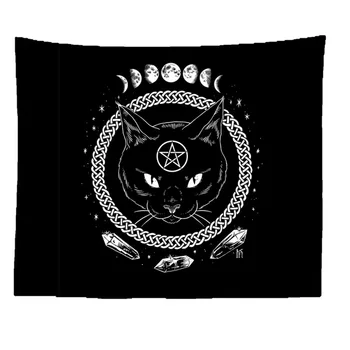 

Black Cat Queen Goddess Pattern Decor Tapestry Wall Hanging Witchcraft Hippie Tapestry Wall Carpets Psychedelic Tapestry Blanket