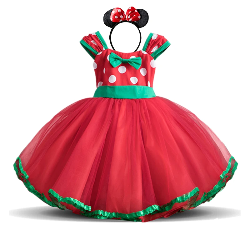 Minnie Style D1 Рождественское платье для малышей; платье с Минни Маус; платье в горошек для малышей; Детский костюм на Хэллоуин; Вечерние платья из тюля для маленьких девочек; Vestidos - Цвет: Minnie Style D1
