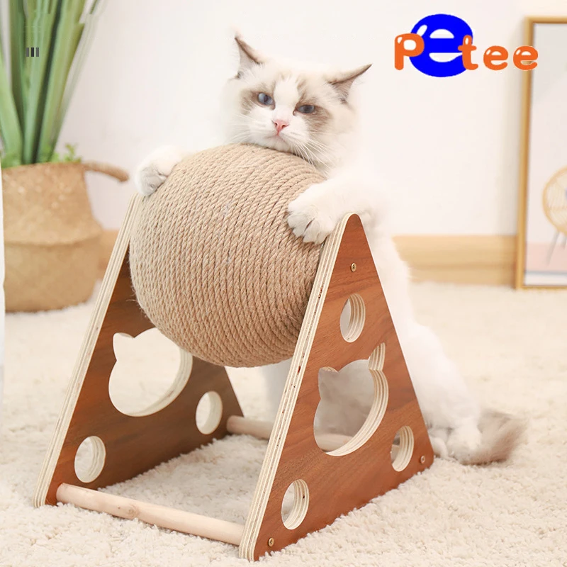 Когтеточка для кошек игрушка котята сизальная веревка шаровая доска