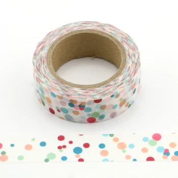 

1X cute colorful dots Washi Tape Decorative Adhesive Tape Decora Diy Scrapbooking Label washi tape