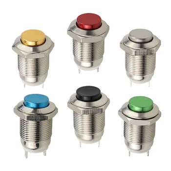 

12mm Waterproof Momentary High Round Metal Push Button Switch Car Start Horn Speaker Bell Automatic Reset Swith 12mm Switch