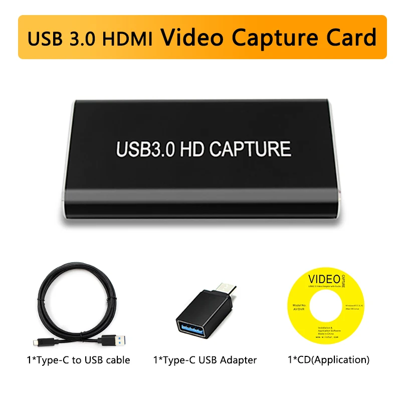 HDMI to USB 3.0 Video Capture Dongle 1080P 60FPS Video Audio Grabber Game Capture Recorder for XBOX