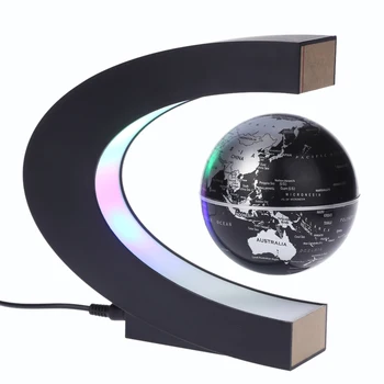 

3" Magne-tic Levitation Floating Globe with C-Shaped Based LEDs Light Levitating World Map Globe for Children Education Gift
