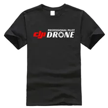 DJI Профессиональный пилот Дрон-пользовательская Мужская черная футболка мужская мода вырез лодочкой короткий рукав хлопок Топы Одежда