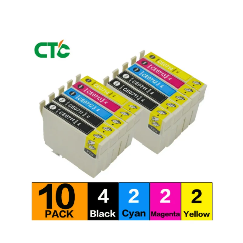 10x T0891/T0711 T0715 XL Совместимый струйный картридж для Stylus SX100 SX105 DX 4000 4050 BX300F BX600FW