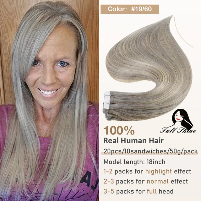 Full Shine Tape In Hair Extensions 100% Remy Natural Human Hair Skin Weft Invisiable Seamless Omber Blonde Color Glue For Salon 19 60