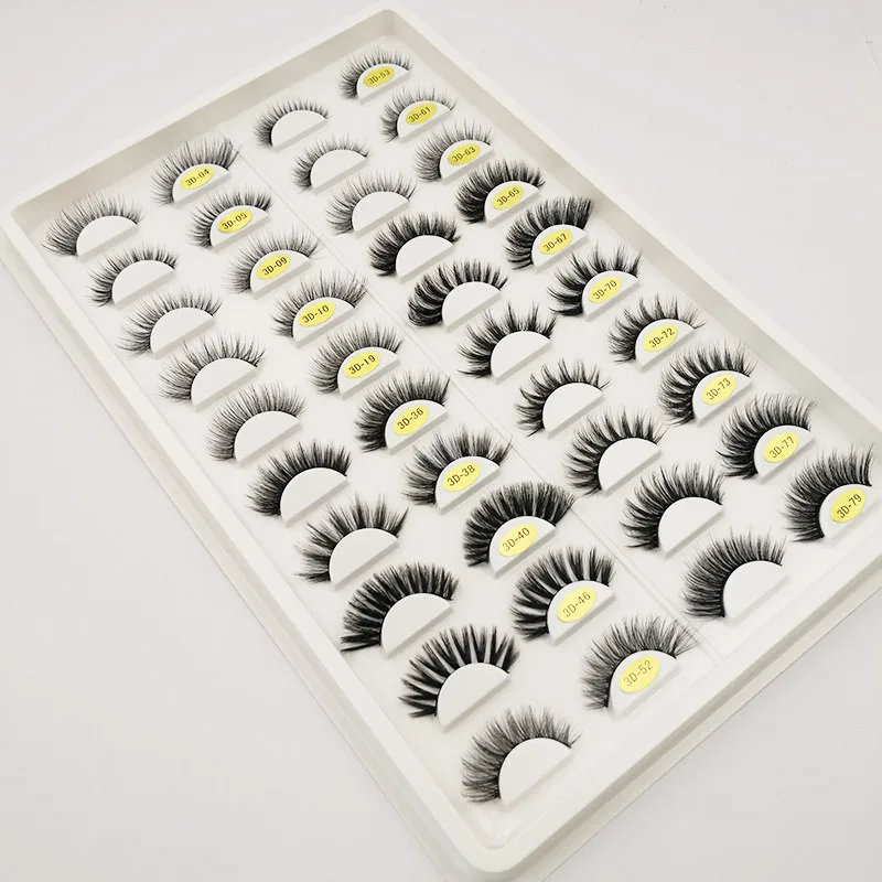 

20 Pairs 3D Mink Lashes False Eyelashes Natural / Thick Long Eye Lashes Wispy Makeup Beauty Extension Tools