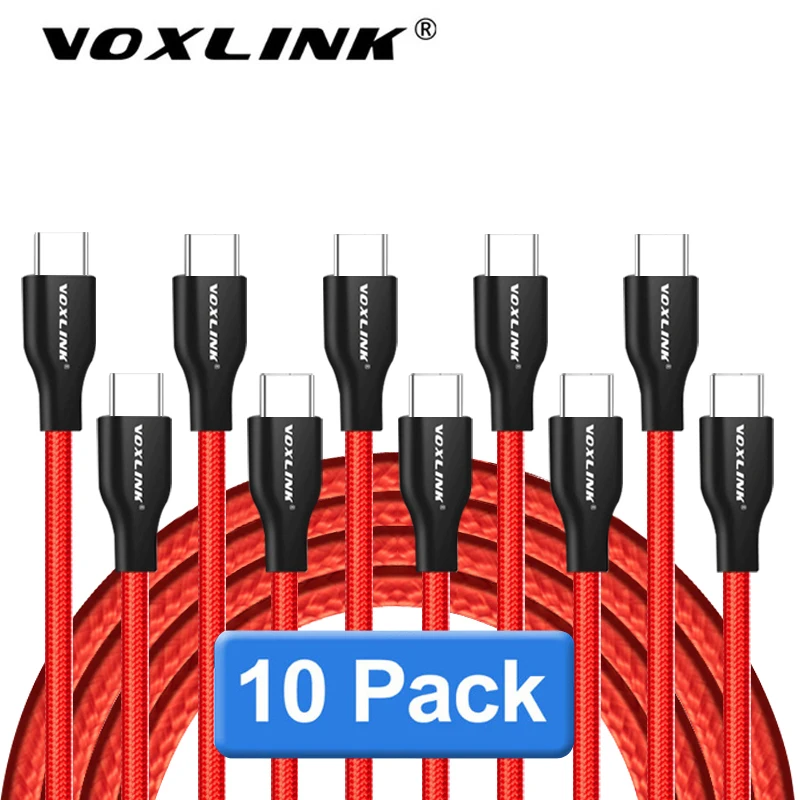 VOXLINK USB Type C кабель 10 шт. в упаковке для xiaomi redmi Huawei Быстрая зарядка Samsung Galaxy S9 S8