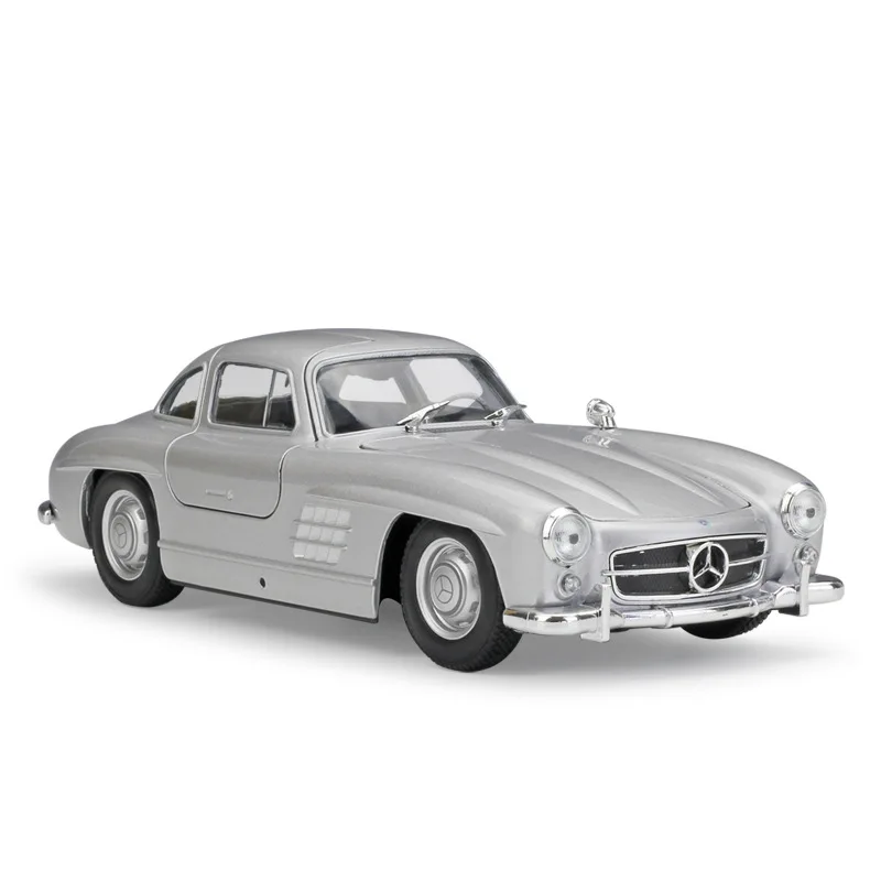 WELLY 1:24 Mercedes 300SL моделирование сплава Модель автомобиля ремесла Коллекция игрушек инструменты подарок - Цвет: Серебристый