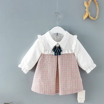 

Autumn Princess Long Sleeve Sweet Princess Dress Girls Baby Kids Children 2019 Knitwear Ruffle Party Dresses Vestidos WT935