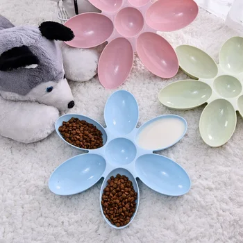 

Pets And Petals For Cats And Dogs Multi-grid Cat Bowl Plastic Pet Bowl Feeding Water Cat Bowl Dog Bowl Food Feeder Bowl 6 In 1