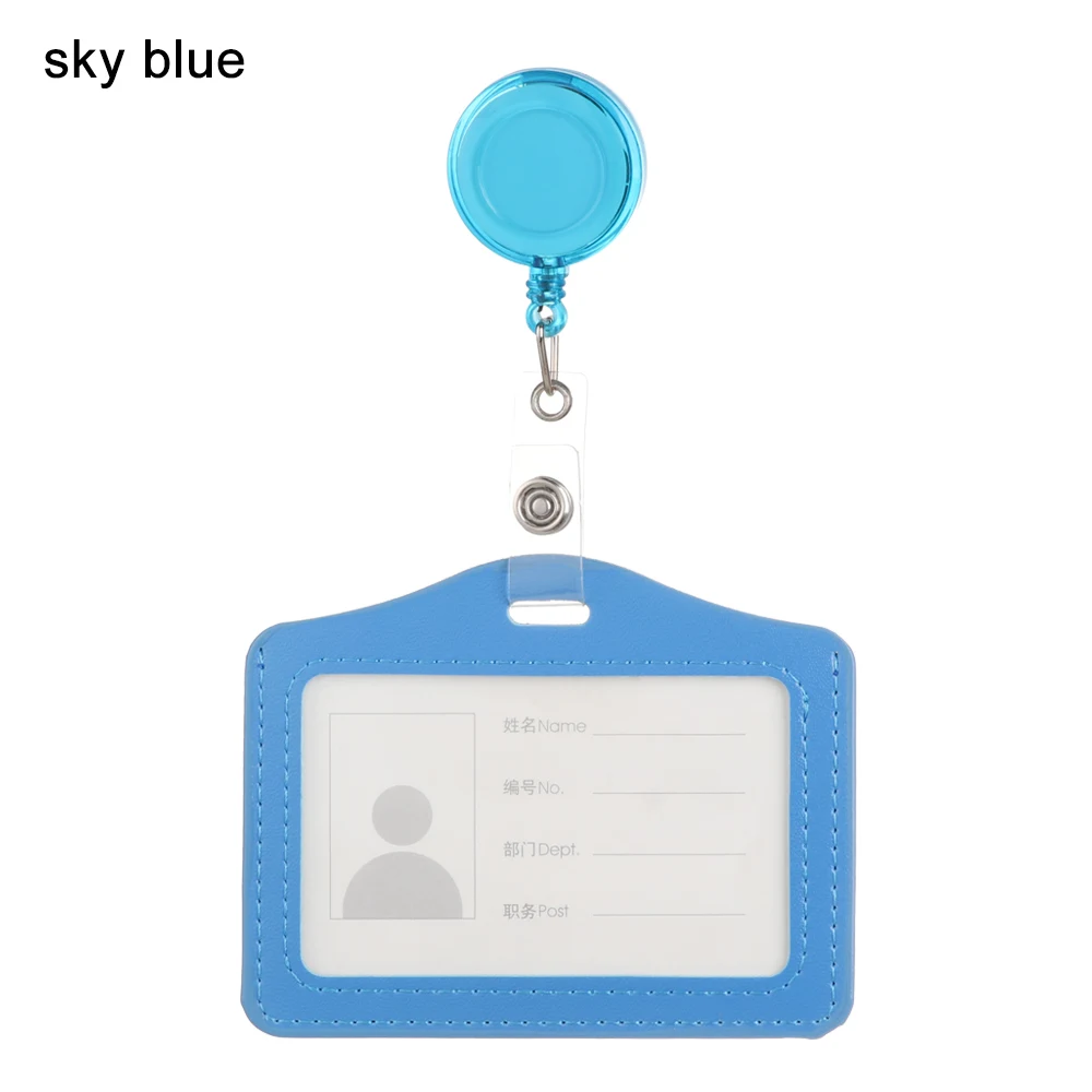 Multicolor PU Leather Retractable Badge and Cardholder Case