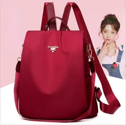 Women Backpack Solid Female Student Zipper Schoolbag Fashion Large Capacity Oxford Cloth Laptop Anti-theft Backpacks Travel Bag
