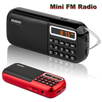 

Mini FM Radio Portable Radio Receiver Music Player with LED Display 3.5mm Headphone Jack Support TF Card Play