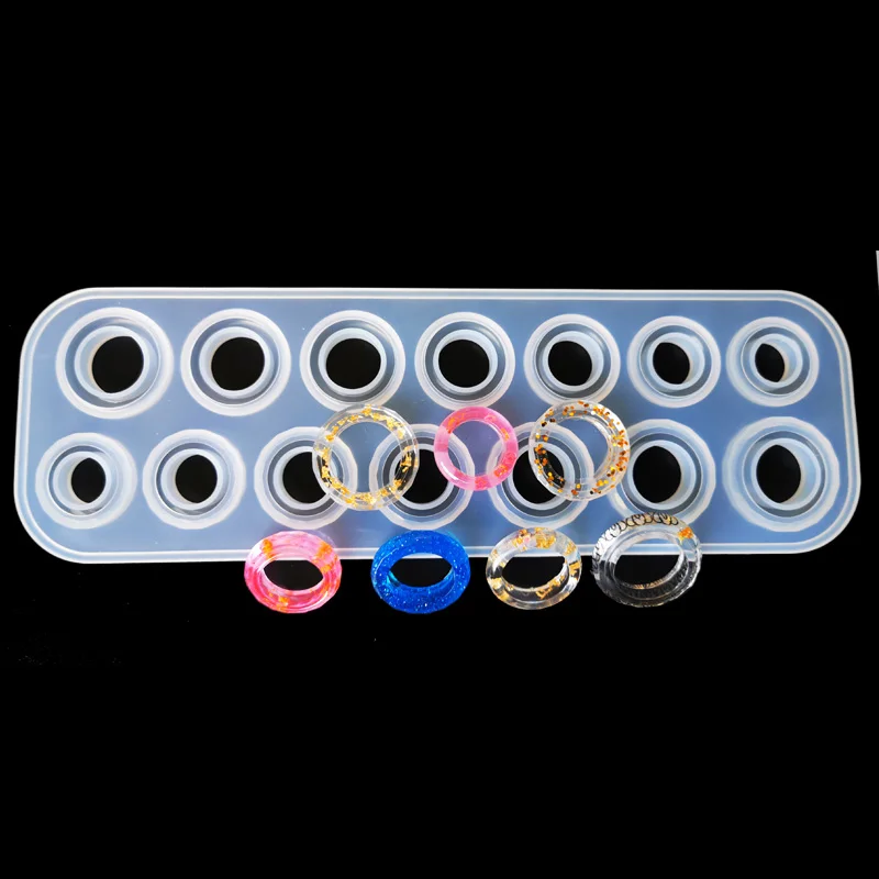 

1PCS Translucent Ring Silicone Mold DIY Jewelry Making Tool Moulds UV Epoxy Resin Decorative Craft