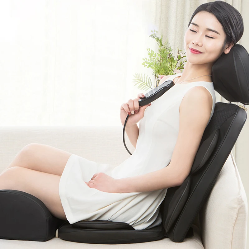 LEK918L Health Care Electric Full Body Massage Cushion  Shiatsu Massage Chair Vibration Kneading Back  Foot Massage Machine 4