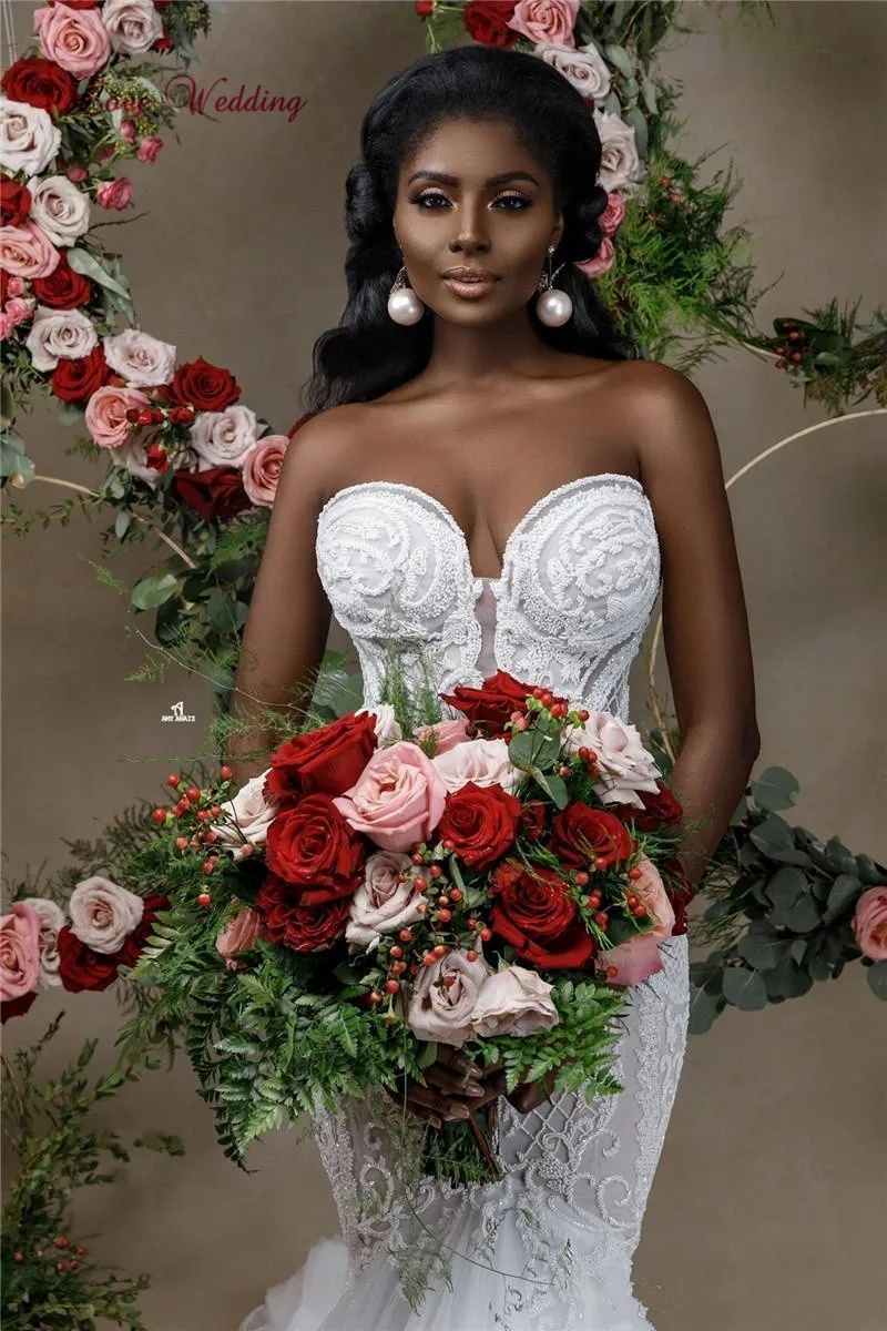 Vestido De Novia 2020 свадебное платье русалки милое тонкое расшитое бисером невесты на