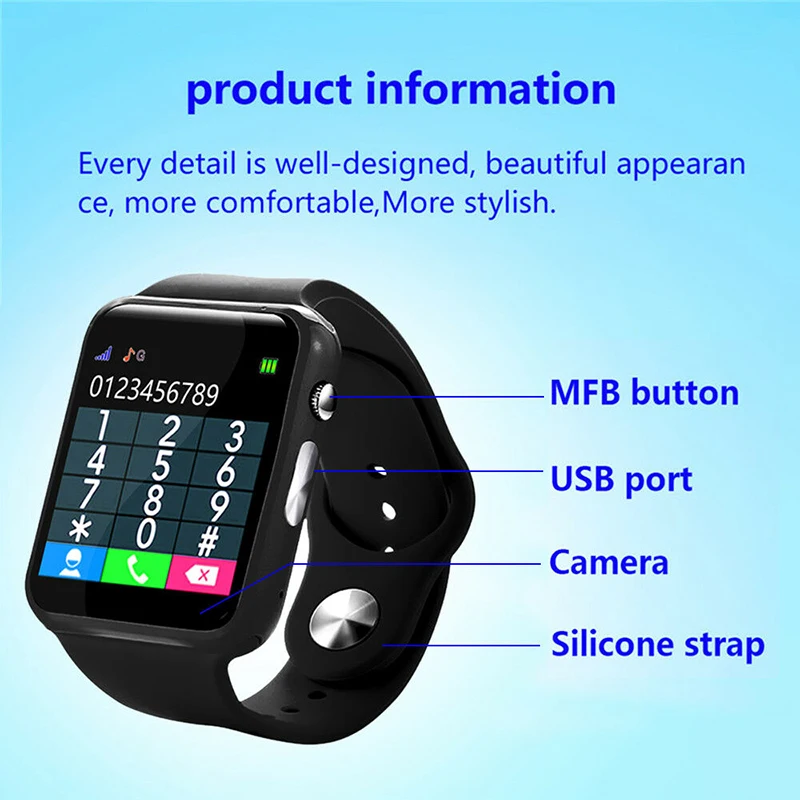 Pohiks Children Kids G10A 1.44'' Touch Screen Smart Watch Anti-lost GPS Tracker Wearable Device Tracker Kids Safe Monitor Watch