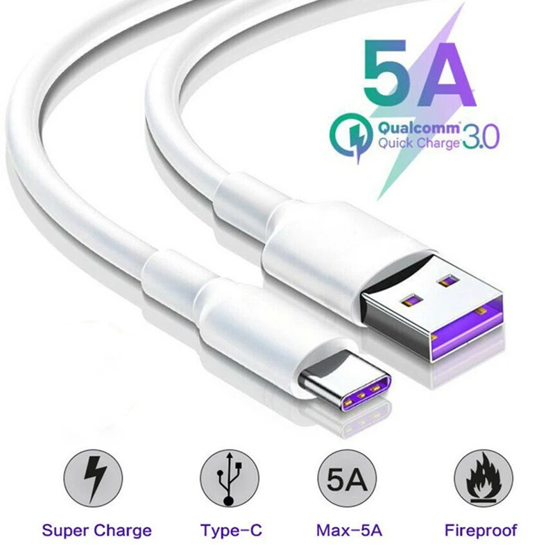 USB-C кабель для samsung Note 10 9 8 S10 S9 S8 Plus Supercharge 5A type C плоский кабель для huawei Mate30 Mate20 P30 Pro TapeC Kabel