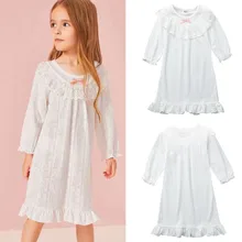 Новая одежда для сна для маленьких девочек, детские халаты с цветочным кружевом, ночная рубашка для девочек, детский банный халат, пижама, ночное платье
