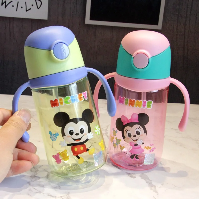 

Disney CHILDREN'S Cups with Straw Shatter-resistant Plastic Cup Students Men And Women Baby Portable Kettle Summer Portable Bott