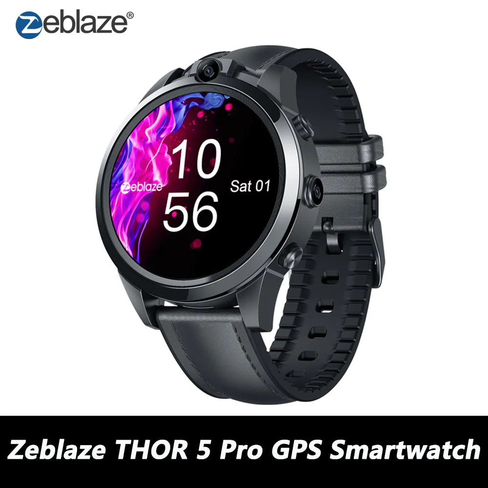 Смарт-часы Zeblaze THOR 5 PRO 4G 3 ГБ + 32 800 мАч gps часы подарок кожаный ремешок две камеры