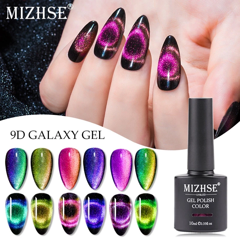 MIZHSE 9D Cat Eye Nail Gel Polish Chameleon Magnetic UV Gel Soak Off UV Nail Art Gel Newest Strong Magnet Stick For Cay Eye Gel