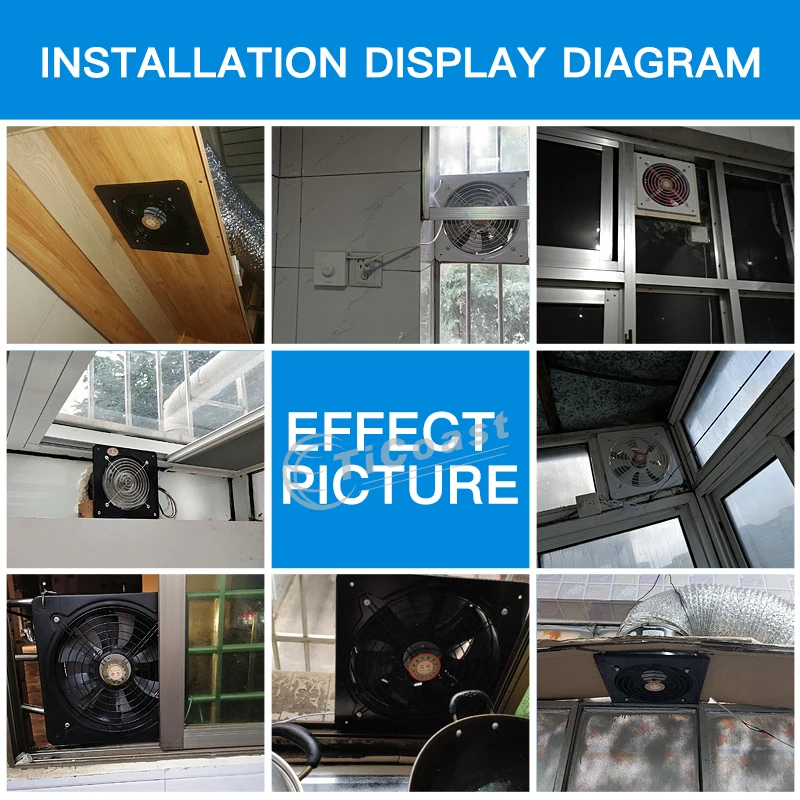 de alta velocidade ventilador fixado na parede 04