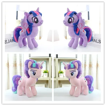 

2Pcs/Set Unicorn Purple Princess Starlight Glimmer Soft Stuffed Animals Horse Plush Doll Kids Toys Great Gift 12" 30 CM