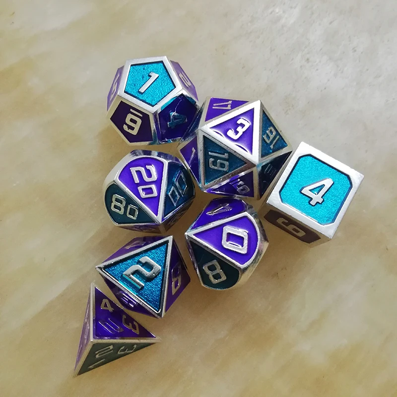 Игральные кости dnd металлический rpg набор многогранные игральные d20 10 6 8 12