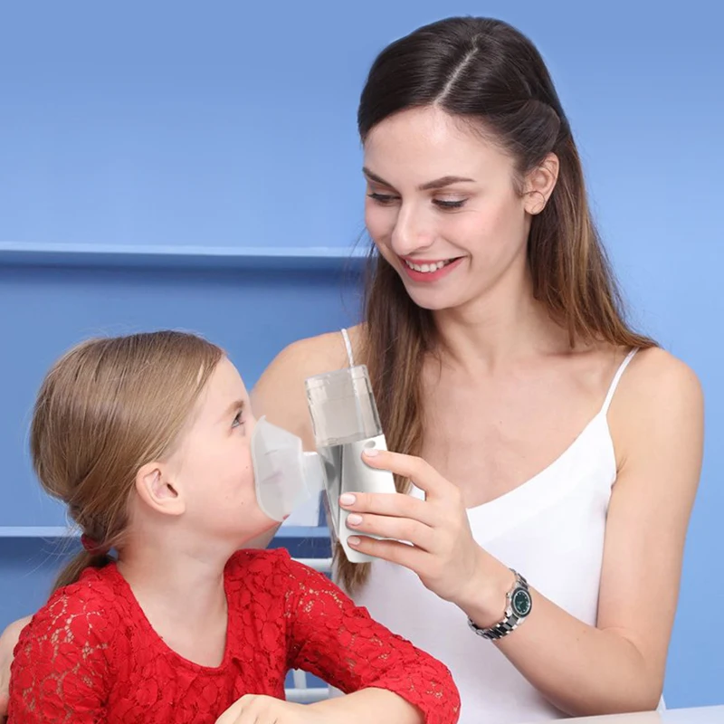 

Home Use Mini Handheld Inhale Nebulizer Ultrasonic Silent Atomization Device Children Adult Mask Portable Atomizer Inhaler