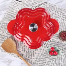 Чугунная эмалированная кастрюля для супа кастрюля кухонная посуда инструмент для приготовления пищи Цветочный стиль индукционная плита кастрюля Бытовая