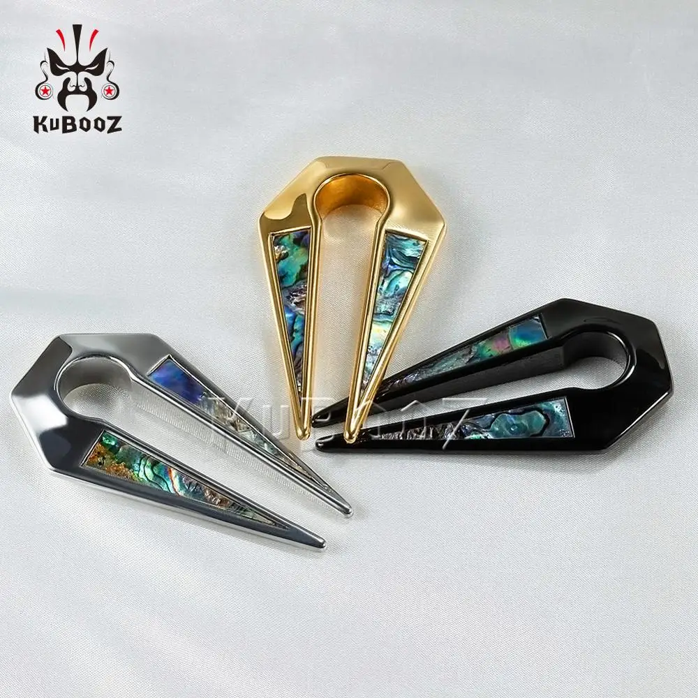 Kubooz Piercing Shell Ear Clip Stainless Steel Gauges Expander Body Jewelry 2PCS