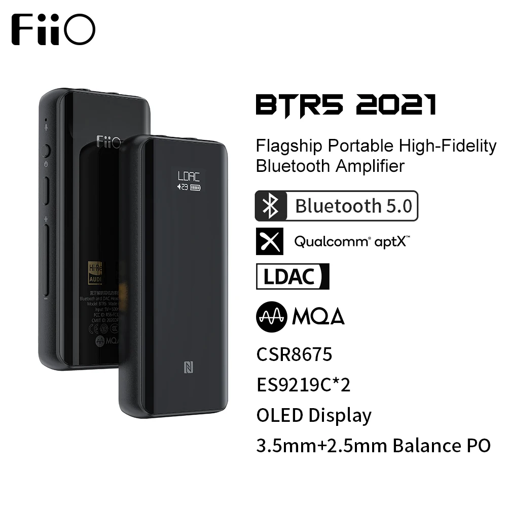 Усилитель для наушников Fiio BTR5 ES9218P Bluetooth 5 0 USB DAC выход 3 5/2 мм AAC SBC aptX LDAC