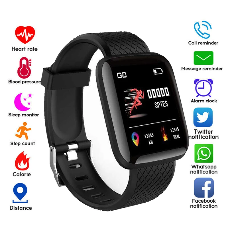 116 PLUS Sport Fitness Pedometer Color Screen Smart Bracelet Wristband Walk Step Counters Smart