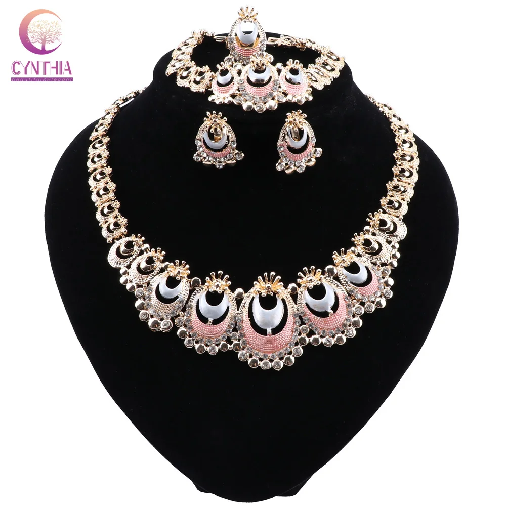 Cynthia Dubai Jewelry Sets For Women Dubai Nigeria Crystal Necklace