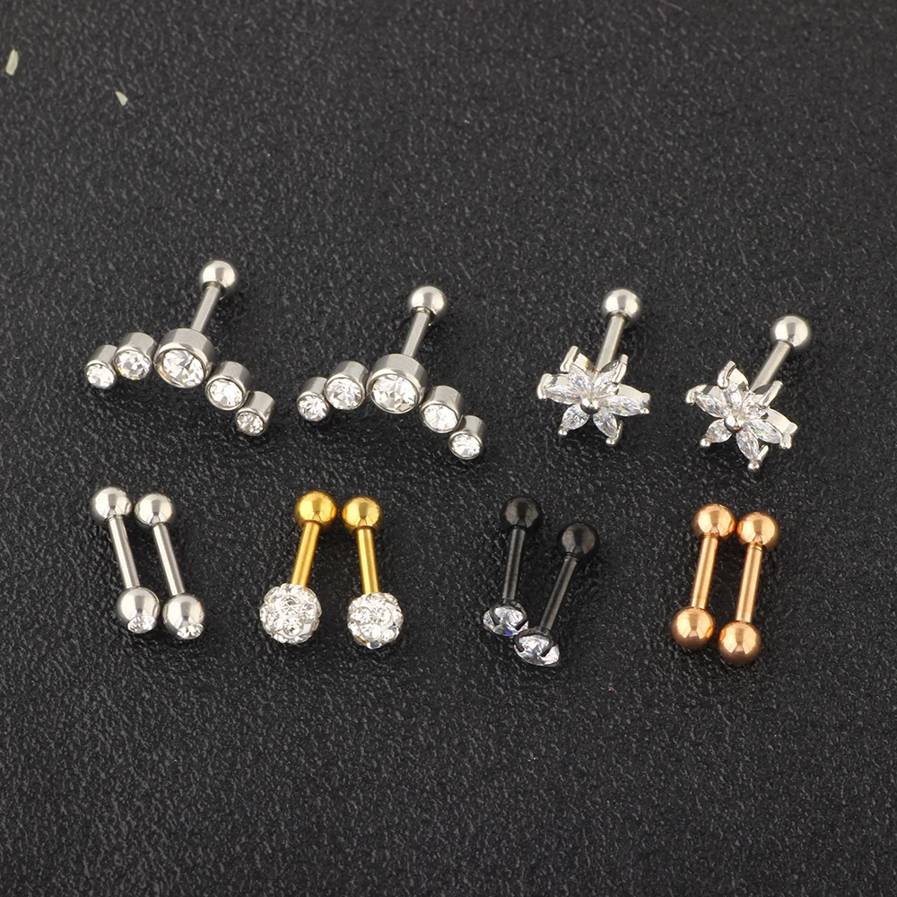 Anillo de nariz tabique Pom Pendiente Cartílago Helix Tragus Oreja Aro Anillo De Acero Quirúrgico Reino Unido